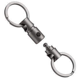KeyUnity KA15 Titanium Key Ring, Connector, 360 Degree Rotation, Titanium Car Key Holder, Men's Smart Key, Anti-Lost, Small, Lightweight, Includes Key Ring, KA24