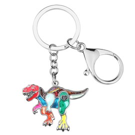 RAIDIN Enamel Alloy Cute Dinosaur Keychain for Women Girls Dragon Key Ring for Key Car Purse Backpack (Tyrannosaurus rex M)