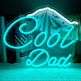Artlast Cool Dad Neon Sign Ice Blue LED Light for Father's Day Gift 11.02x13.38 Inch Wall Decor Unique Dad Gift for Bedroom Man Cave Garage