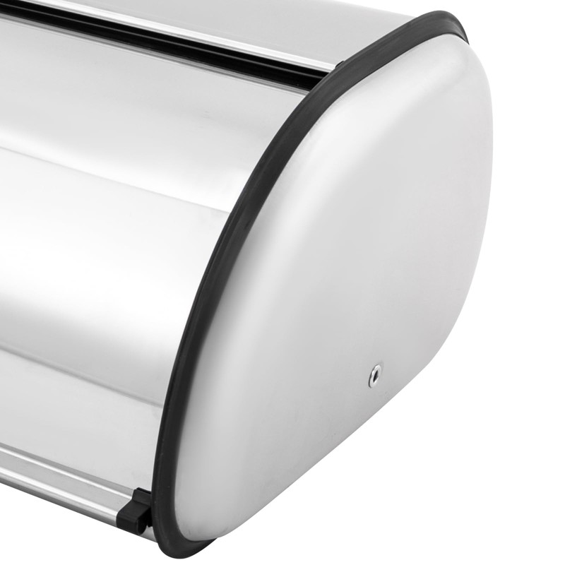 DYNAMI Stainless Steel Bread Box with Roll Up Lid, Large