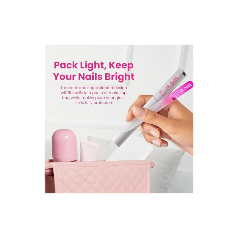 Premium Glass Nail File with Case - Fingernail File for