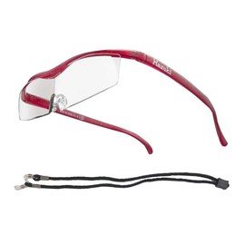 Hazuki Magnifier Compact, 1.6x, Clear Lens (9 Colors in Total) with Neck Strap and Neck Hanging (Ruby) Birthday Gift