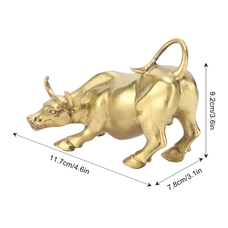 Wall Street Copper Bull Brass Animal Statue Artwork Desktop Decoration