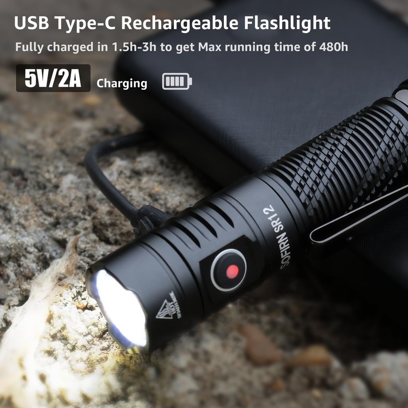 Pocket Flashlight Rechargeable LED Light - Sofirn SR12 Small Flashlights