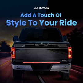 Alpena TailBlaze Flow LED Trailer Tail Lights and Tailgate LED Turn Signal, With 4-Pin Trailer Plug Type Brake, Peel and Stick Lights for Trucks and Vehicles with 12V and 24 V Systems, 1 Strip, Red