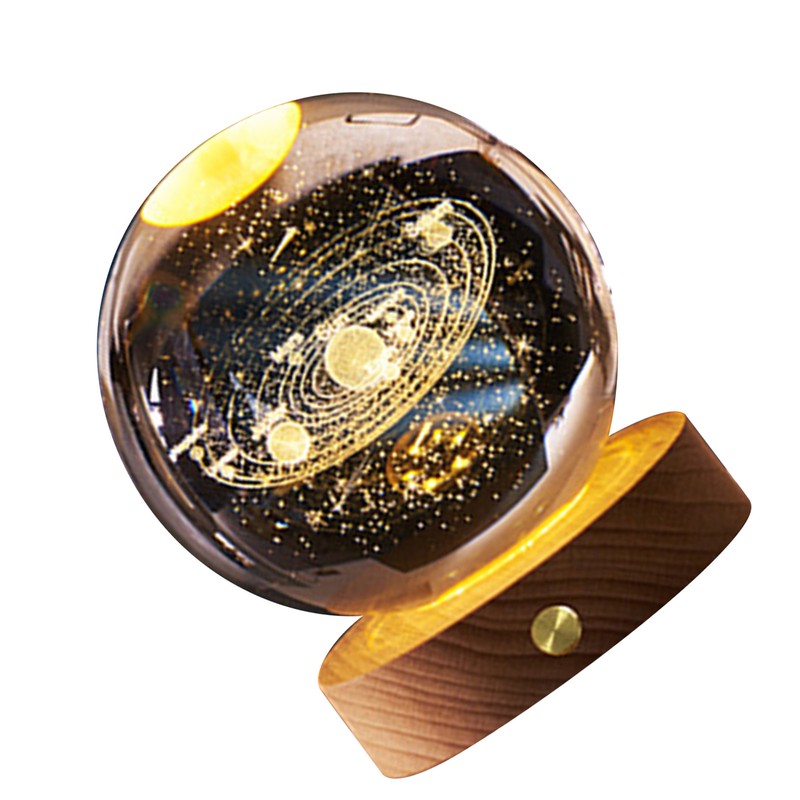 3D Crystal Ball Night Light Rechargeable Battery Soft Light Multifunction