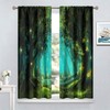 Fantasy Nature Curtains for Windows, Gothic Gate Fantasy Forest Theme