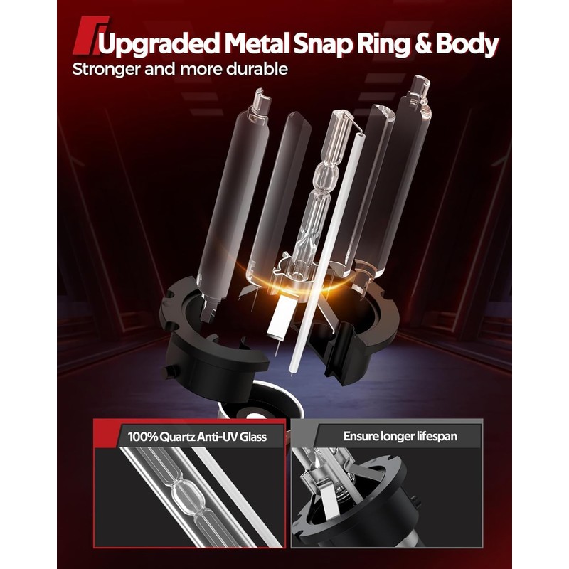 Torchbeam D4S HID Bulbs, 6000K Diamond White Xenon Headlight Bulbs,