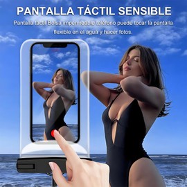 FEISEDY Funda Impermeable para Teléfono con Pantalla Táctil Sensible, IPX8 - Bolsa Sumergible para Smartphones 4"-7", Pasaporte y Tarjetas - Capacidad Grande 20.8x10.8 cm (8.19x4.25)