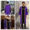 Priest Costume Adult Church Christian Cross Robe Men Women Pastor
