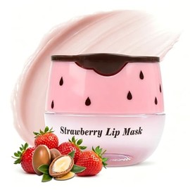 Lip Mask Overnight, Deep Hydrating Nourishing Sleeping Lip Mask Long Lasting Moisturizers for Softer Smooth Lips, Strawberry Lips Balm with Hyaluronic Acid Shea Butter for Repair Dry Lips, 0.28 oz