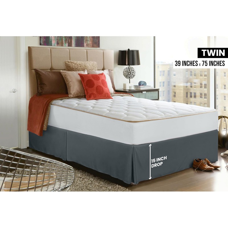 Utopia Bedding Bed Skirt - Soft Quadruple Pleated Ruffle -