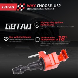 GBTAD Upgraded Ignition Coil Pack for 2.0L 2.2L 2.4L L4 Pontiac Chevy Cobalt HHR Malibu Captiva Buick LaCrosse Regal GMC Saab Saturn Replaces UF491 D522C 12578224 (Pack of 1)