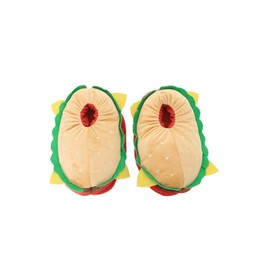 Fuman Hamburger Plush Slippers Adult Winter Slippers Warm Soft Slippers Home, yellow
