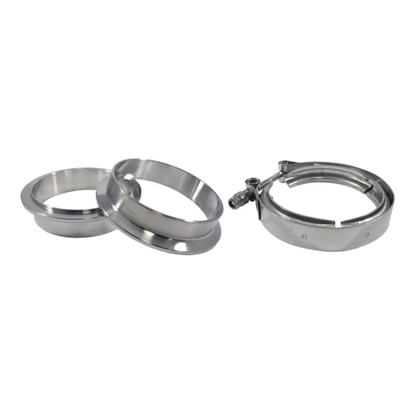 Torque Solution Stainless Steel V-Band Clamp & Flange Kit: 2.25"