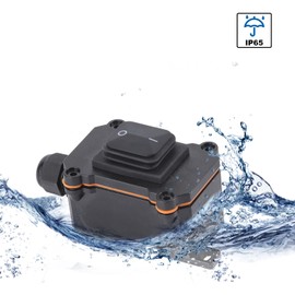 IP65 Waterproof Inline Cord Switch, Outdoor ON/Off Toggle Switch DPST 16A-250V with Green LED Rocker Button with Two Side Entry and Exit Line (One Side, Black)