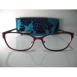 Foster Grant PollyAnne Womens Burgundy & Green Fashion Reading Glasses w/Case +2.75 Free Hard CASE + Microfiber Cloth