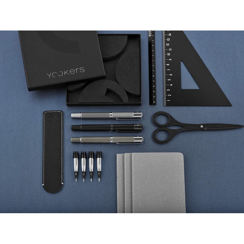 Yookers Metis Refillable Fibre Pen in Matt Black Lacquer 1.0mm
