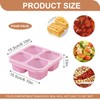 BLLREMIPSUR 4 Pack Snack Boxes with Lids, 4 Compartments Bento