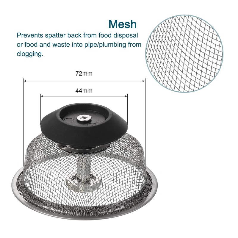 sourcing map 2Pcs Kitchen Sink Drain, Stainless Steel Kitchen Sink