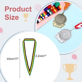 PATIKIL Award Neck Ribbons with Snap Clips, 66 Pack Polyester Medal Lanyards Blank Award Ribbon for Competitions Achievement Sports Party, Black/Yellow/Green