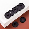 50 PCS Black Resin Buttons, Round Buttons 4 Hole Buttons
