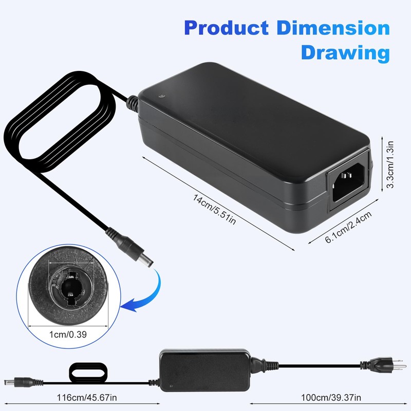 54v Power Adapter 210w/210w at 54v dc Compatible with Ubiquiti