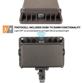 JMKMGL LED Flood Light Dusk to Dawn, 180° Adjustable Arm, 50W (250W Equivalent), Waterproof Outdoor Security Lighting Fixtures, 5000K 6500lm 100-277Vac ETL Qualified DLC Listed