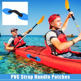 X AUTOHAUX 2pcs Universal PVC Strap Handle Patches Carry Grab Handle Blue