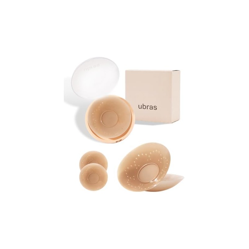 Ubras - Fundas para pezones para mujer, reutilizable, transpirable, invisible,