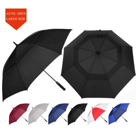 BARAIDA Golf Umbrella Large 62/68/72 Inch, Extra Large Oversize Double Canopy Vented Windproof Waterproof Umbrella, Automatic Open Golf Umbrella for Men and Women and Family(68 inch,Black)
