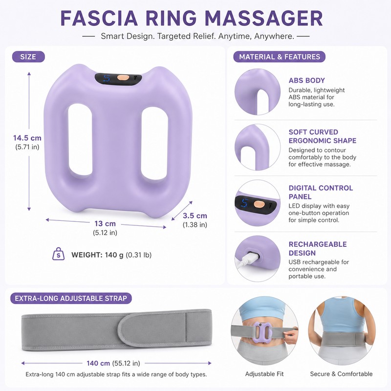 Rechargeable Ring Body Massager for Relaxation – 5-Speed Vibration Massage