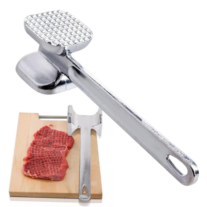 Steel Steak Meat Tenderizer Mallet for Kitchen and BBQ, Sturdy