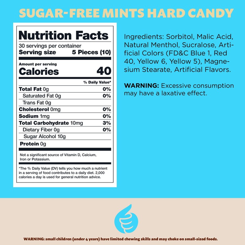 Sugar-Free Mints Hard Candy, Assorted Flavors - After Dinner Refreshing