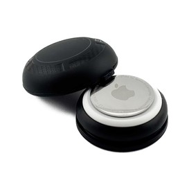 Magnetic AirTag Case, Waterproof TPU Protective Holder with Adhesive Metal Plate, Black