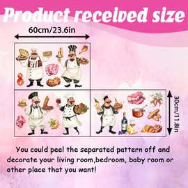 SUPERDANT Cartoon Chef Wall Stickers Food Cooking Wall Decals Kitchen Art Stickers DIY Vinyl Art Decor Peel and Stick Murals Decor for Kitchen Restaurant Dining Room Canteen Decoration