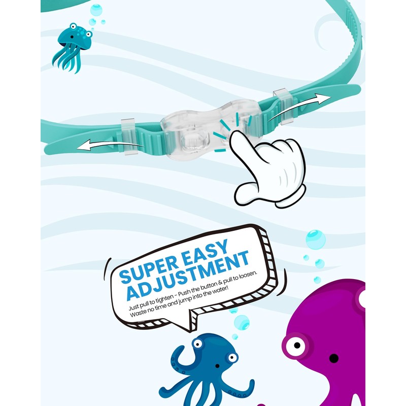 OutdoorMaster Kids Swim Goggles 2 Pack - Quick Adjustable Strap