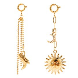 Lyreh 2pcs Golden Beach Charm, Stainless Steel Sun & Boot Gold Keychain Dainty Stylish Bikini Summer Bag Clothing Accessories Keyring for Women