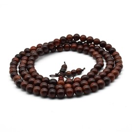 Zen Dear Unisex Natural Rosewood Prayer Beads Buddha Buddhist Prayer Meditation Mala Necklace Bracelet (8mm 108 beads)