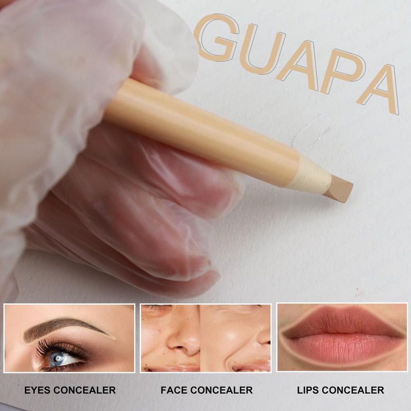 Microblading Accessories, Waterproof Eyebrow Pencil, 6-Piece Eyebrow Lip Mapping Pen
