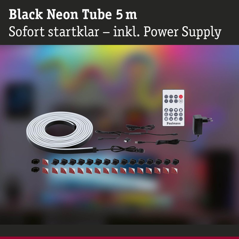 Paulmann EntertainLED Black Neon Tube USB 5 m 12 W