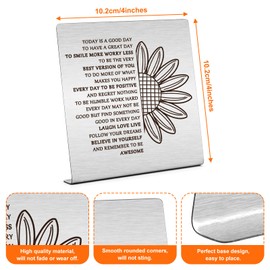 Inspirational Desk Decor for Women Men Sunflower Desk Decorative Plaque Encouragement Gifts for Friends Motivational Desk Decorations for Home Cheer Up Gifts Positive Gifts for Coworker