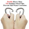 Bungee Dock Line Double Clips Heavy Duty 316 Stainless Steel