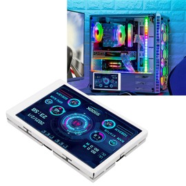 3.5In IPS Computer Temp Monitor, Computer Temp Monitor IPS Full View Display Small Screen for AIDA64 PC CPU Hard Disk Data Monitor (White)