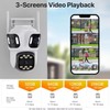 GESKS ICSEE 4K 8MP 3 Lens WiFi PTZ Security Camera,