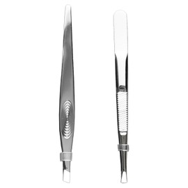 Bojueshaw 2pcs Eyebrow Tweezers Set,Stainless Steel Precision Tweezer,Facial Hair Remover for Women and Men,Plucking Beauty Tools for Travel