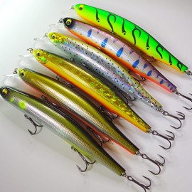 momolures - MAG DRIVE JERKING MINNOW 130mm 110mm 90mm 80mm Assort Set ORBIT-Style Fishing Lure Bait (130mm - 6pcs Color Assort)