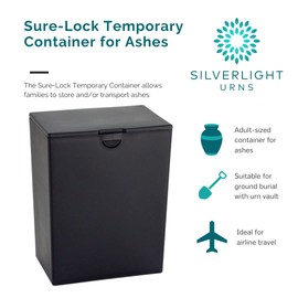 Temporary Container for Human Ashes, Airline Safe Temporary Travel Cremation Urn, X-Ray Safe, Secure Urn Container for Human and Pet Ashes