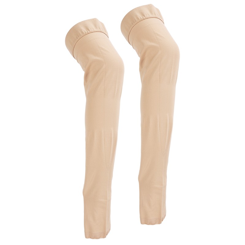 3XL Beige Open Toe Compression Stockings Thigh High 23‑32mmHg Toeless