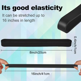Fabbay 10 Pcs Large Heavy Duty Silicone Rubber Bands 8 Inch Thick Black Rubber Bands Big Silicone Elastic Strap for Wrapping File(Standard Resilience)